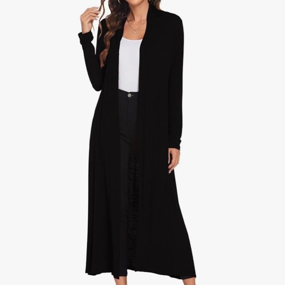 CHICO'S SIZE ONE OPEN FRONT MAXI JACKET